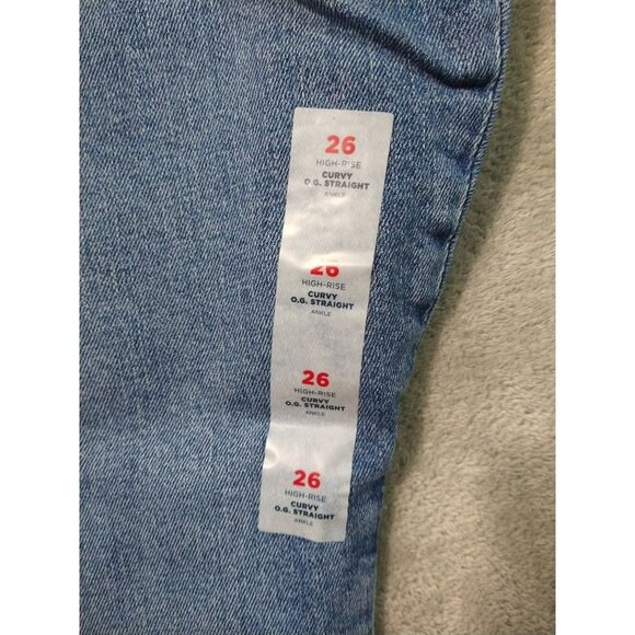 Old Navy Jeans Women 26 Blue Denim Curvy OG Straight High Rise Ankle Stretch - Picture 7 of 11